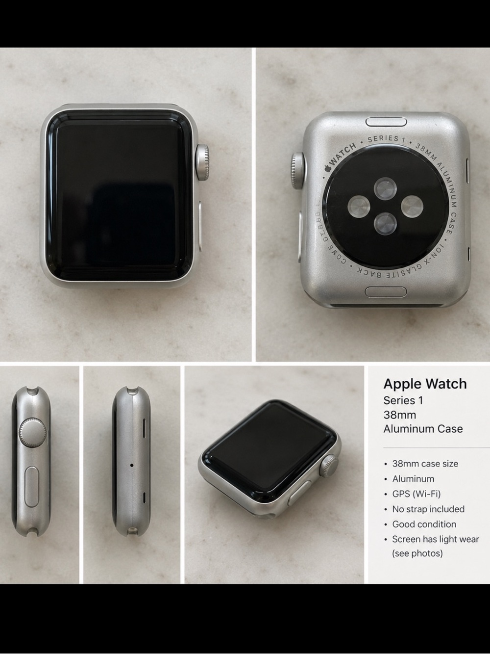 Apple Watch Series 1 Aluminum Case in Silver and Black